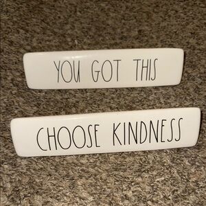 Rae Dunn White Inspirational Desk Signs